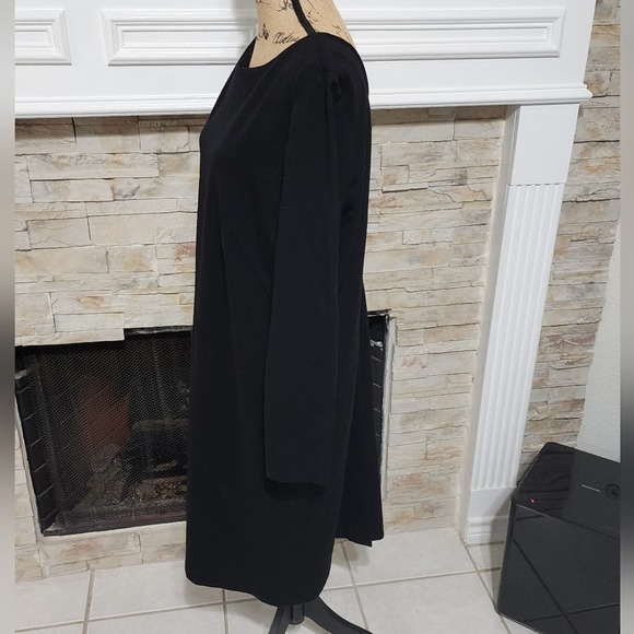 Talbots black long sleeve v back‎ scoop neck sheath dress plus size 20 - Picture 4 of 7